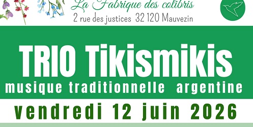 Concert Trio Tikismikis à la Fabrique des Colibris