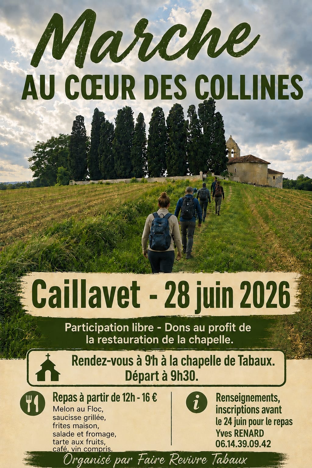 Marche au coeur des collines pour la restauration de la Chapelle de Tabaux