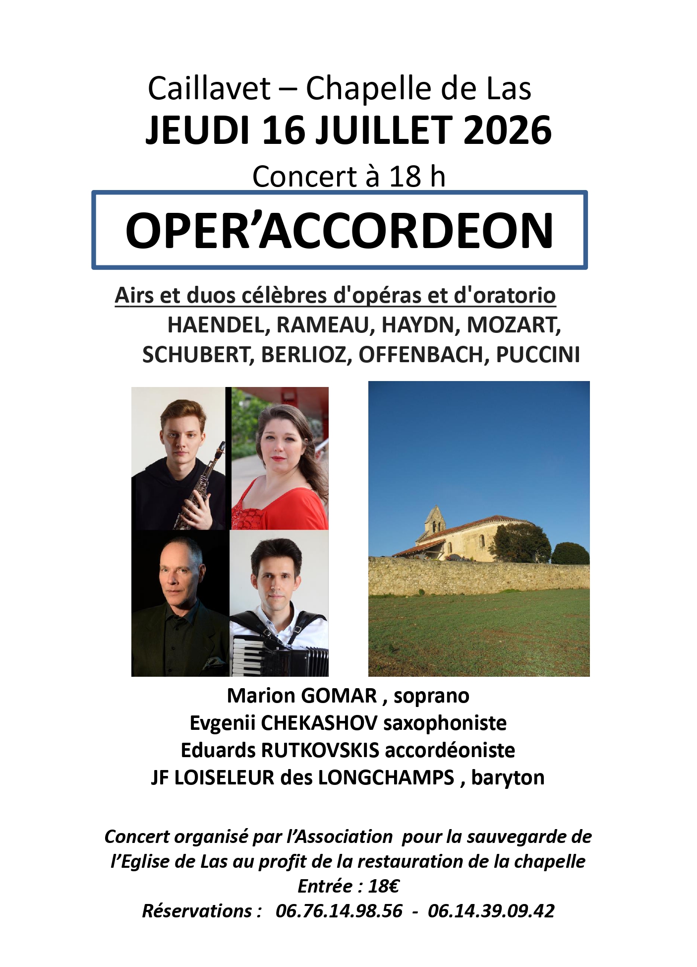 Concert Opér'accordéon en la chapelle de LAS