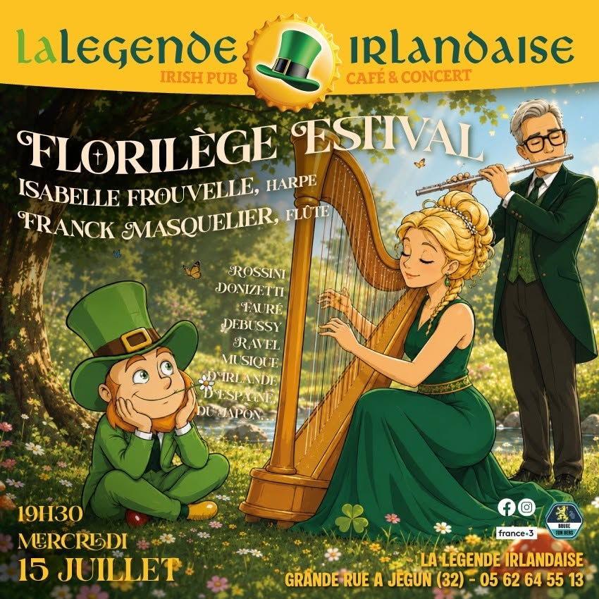 Une soirée harpe et flûte à La Légende Irlandaise