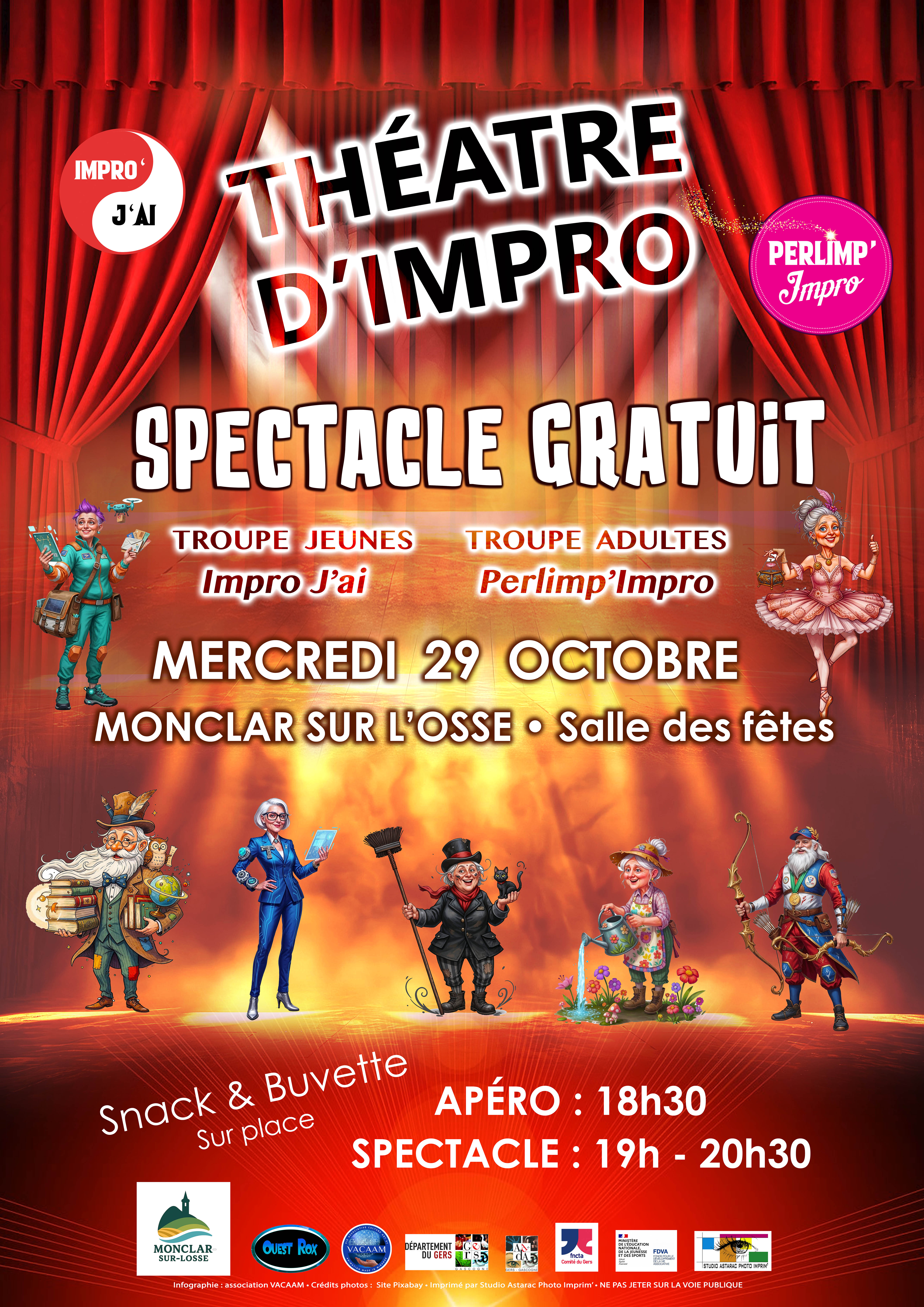 Affiche spectacle impro 29 octobre