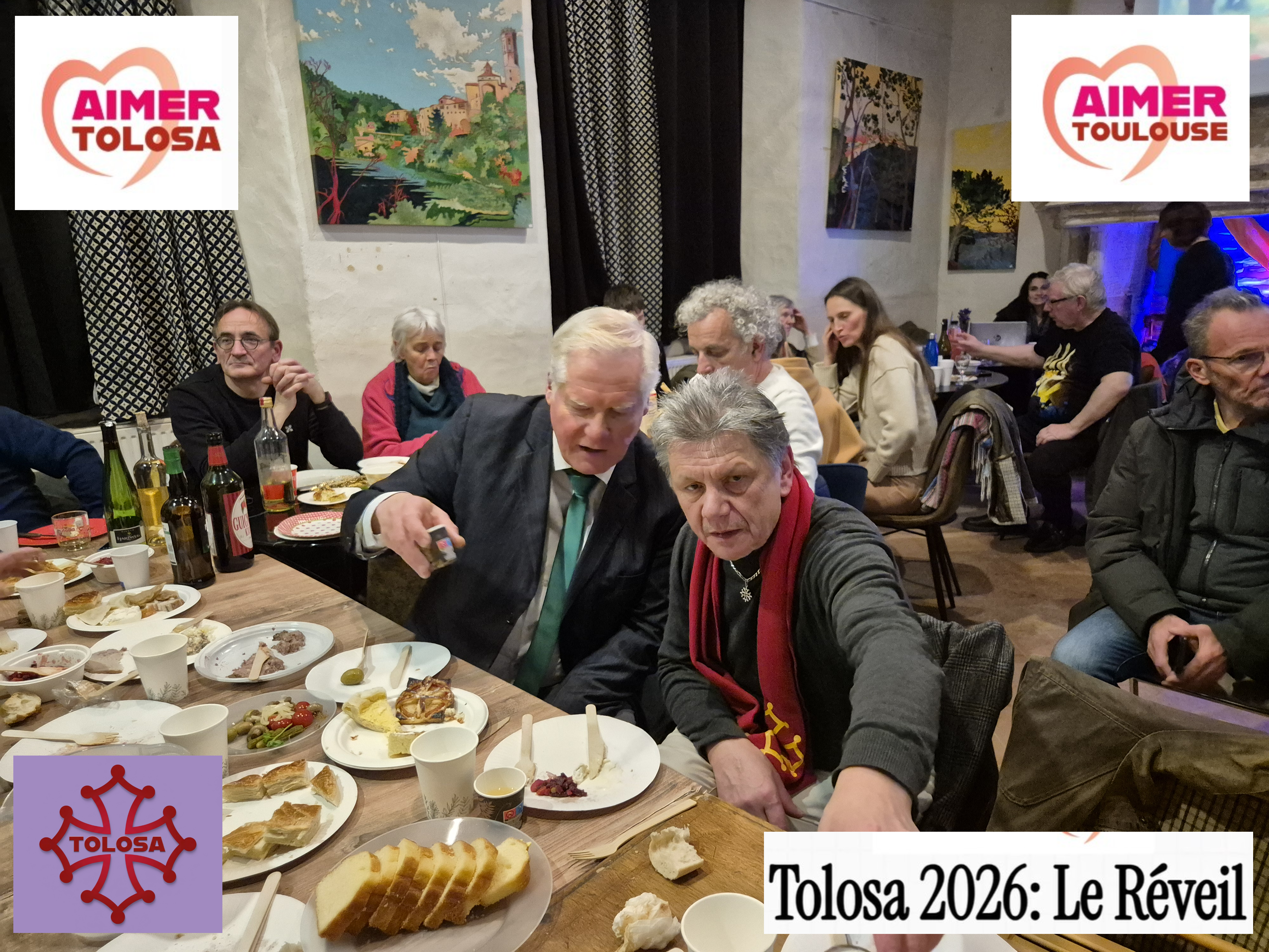 JLuc avec Pierre Pezzin à Toulouse pour la liste  " Aimer Toulouse" sur laquelle les occitans sont bien représentés