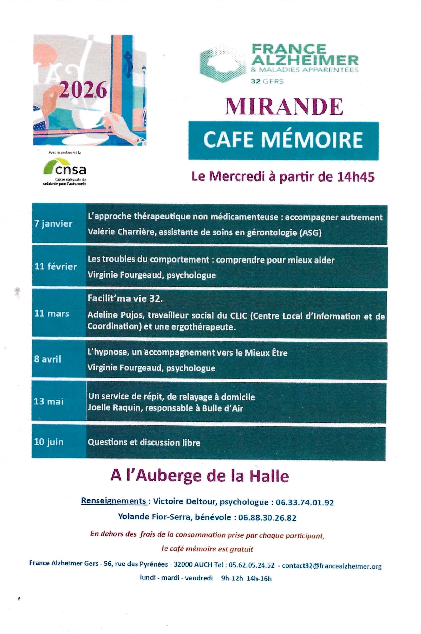 Calendrier du 1er semestre 2026