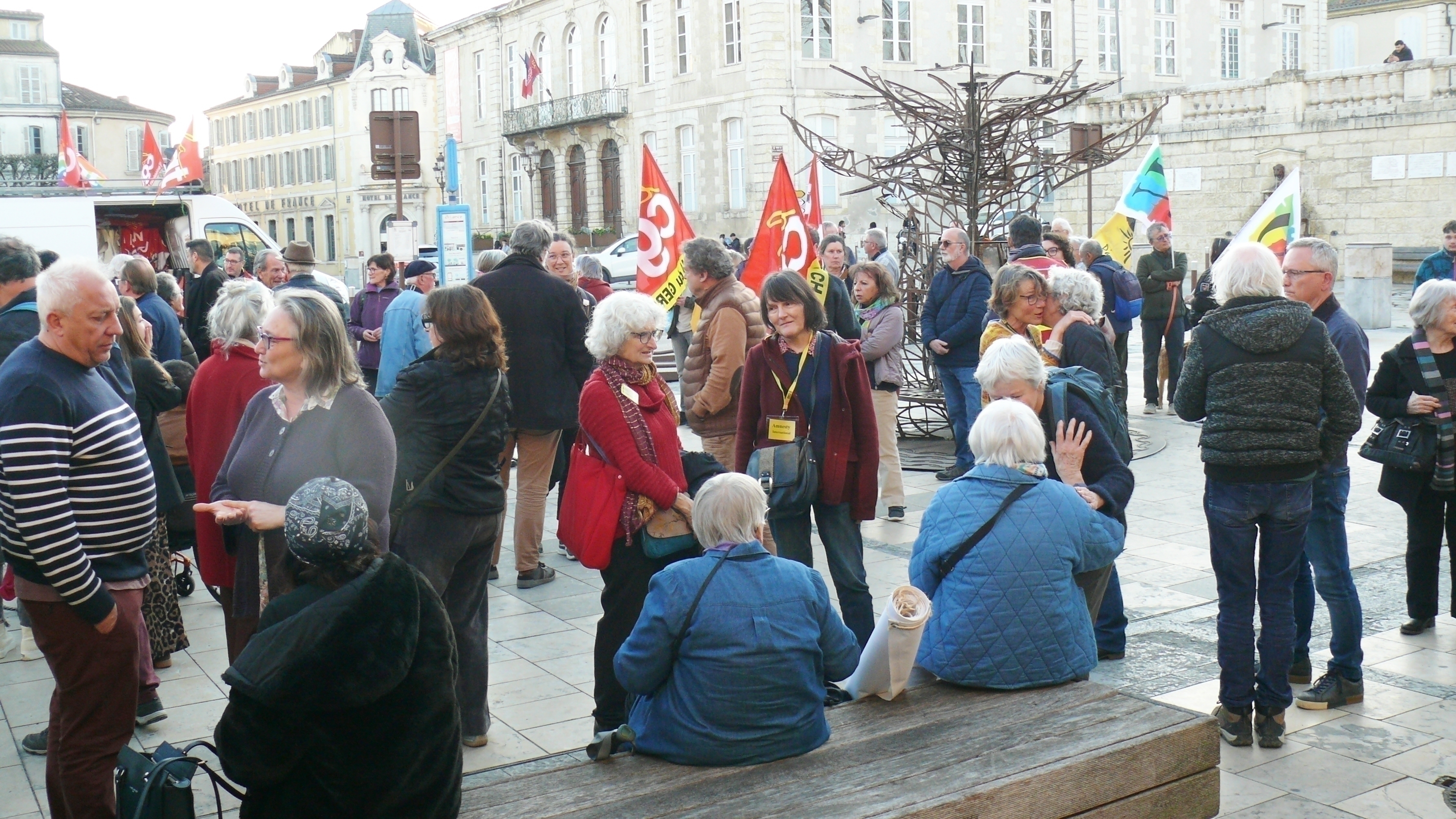Les manifestants.
