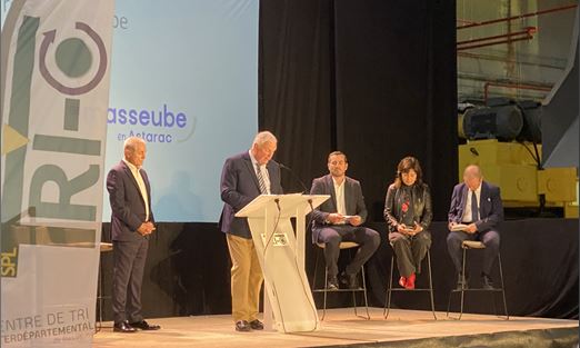 Roger Breil, maire de Masseube, lors de son discours.