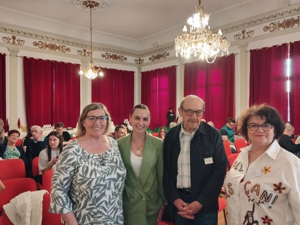 Corinne BOBIER, Eloise DAVEZAC, Jean-Claude ARIES Président des Amis de Claude Augé, Solange NADAL