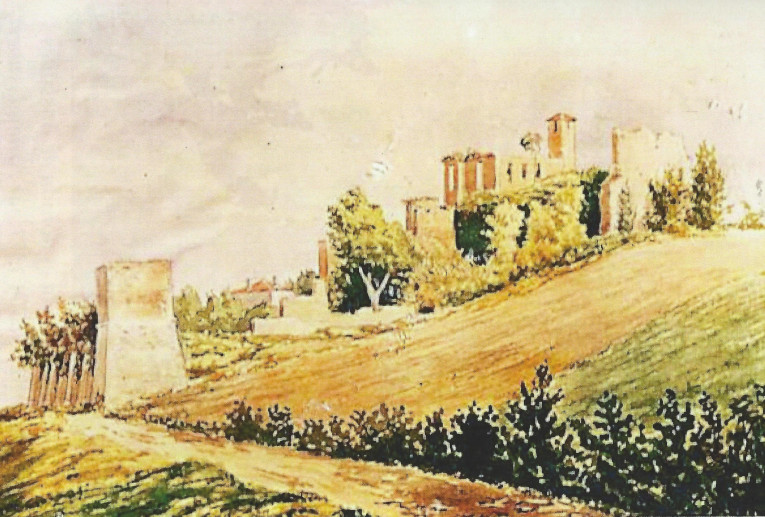 Ruines du château de Roquelaure. 1844. Paul Laplagne.