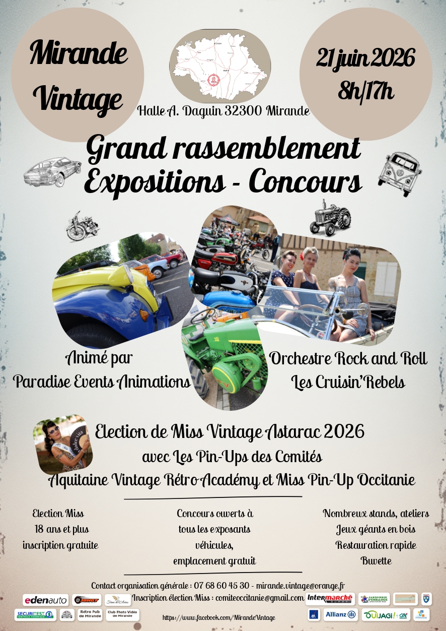 Affiche 6ème Mirande Vintage