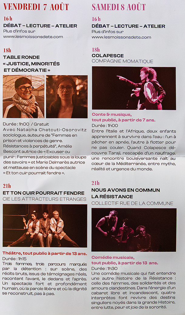 programme 7 - 8 août