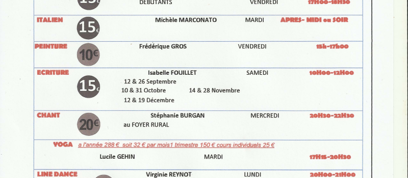 MAUVEZIN - Horaires et tarifs des ateliers TAGAD'ART