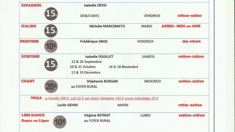 MAUVEZIN - Horaires et tarifs des ateliers TAGAD'ART