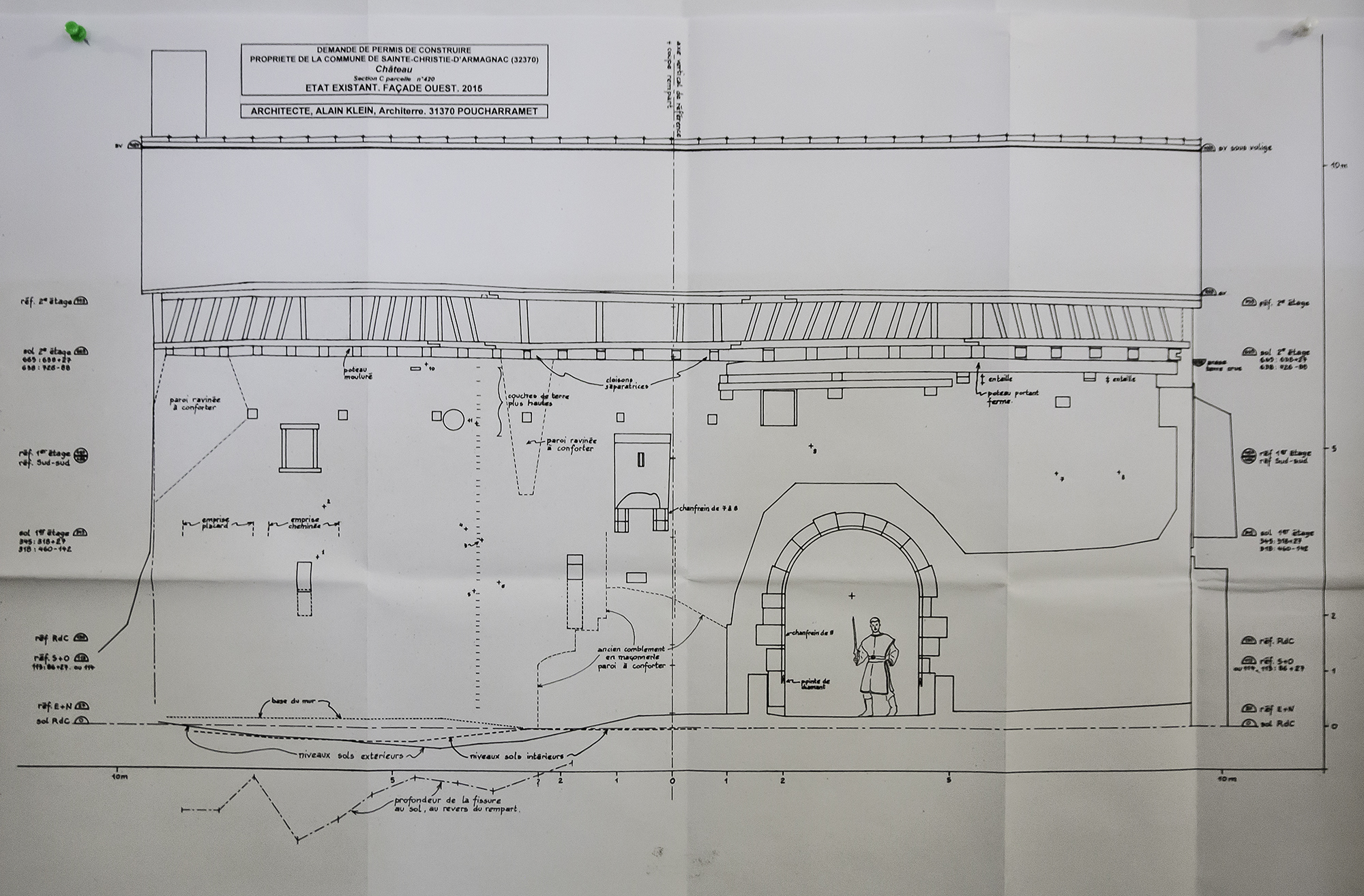 12 Façade ouest actuelle du Castet dessin de l'architecte 1bis 100116.jpg
