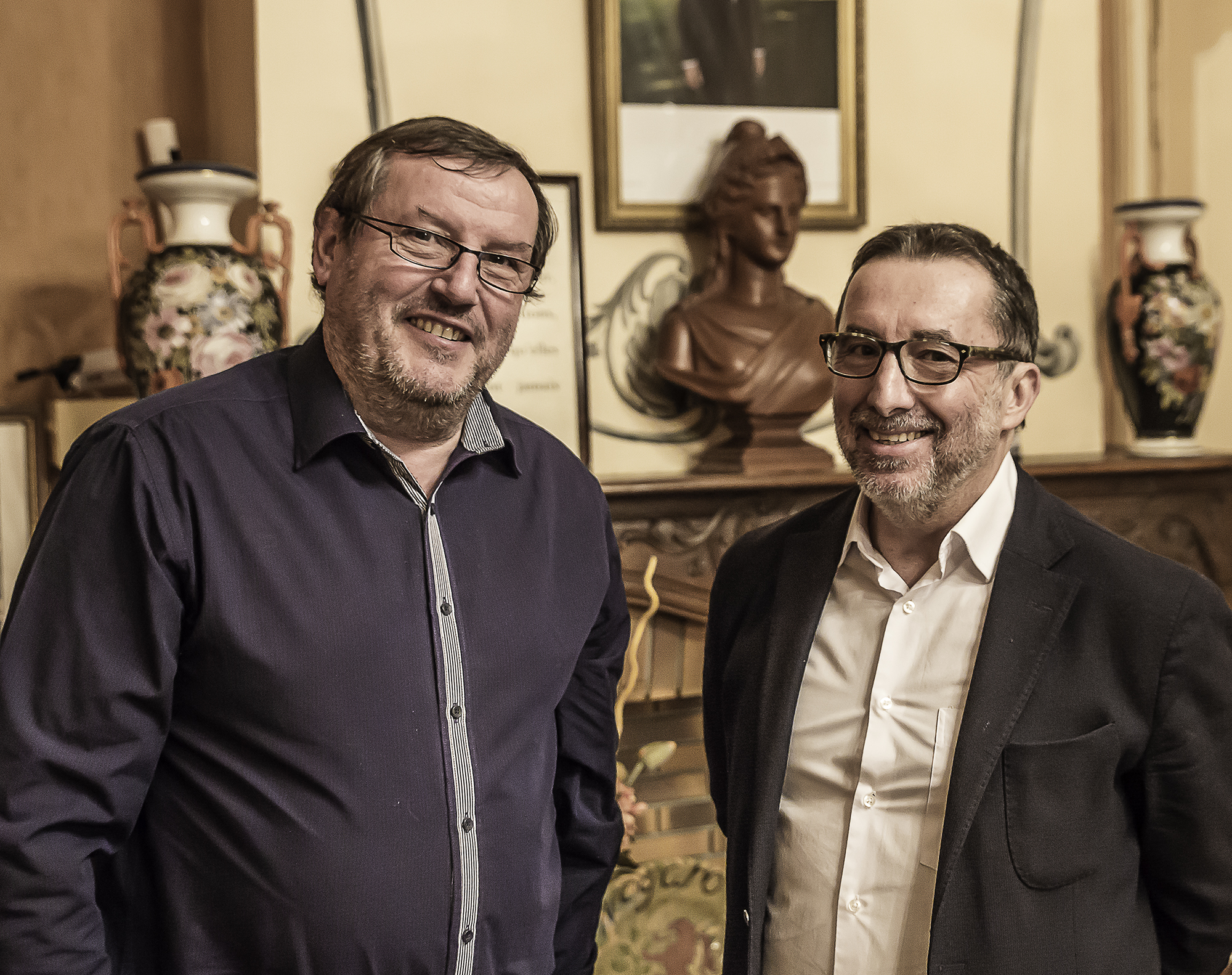 Thierry Gnecchi et Christian Peyret, maire de Nogaro