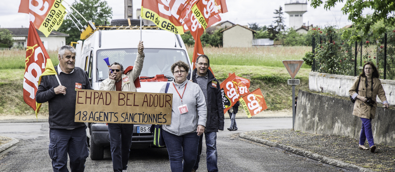 À Riscle une manif de la CGT à l'Ehpad