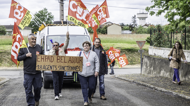 À Riscle une manif de la CGT à l'Ehpad