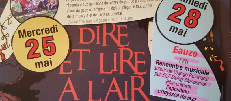 Eauze - "Dire et Lire à l'Air" 5e édition du 25 mai au 5 juin 2016