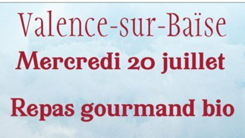 Les producteurs bio proposent un repas gourmand sur la place de la mairie à Valence sur Baïse