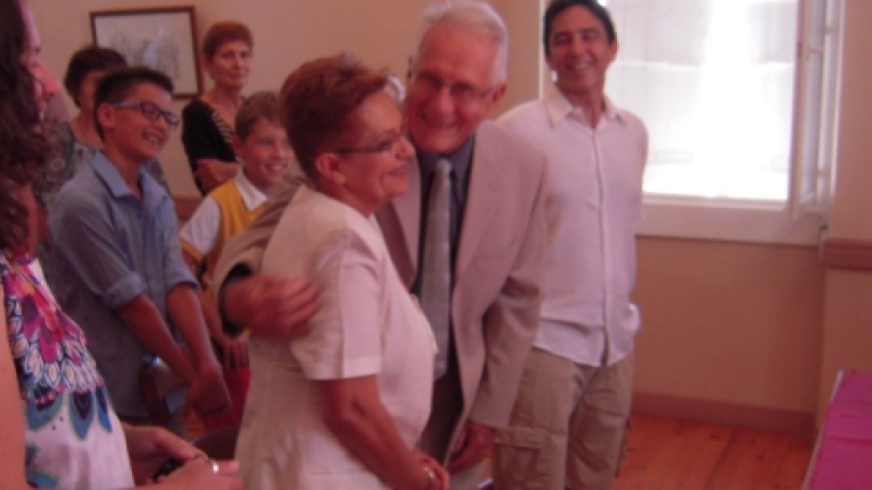 Mariage de gala entre le maire Marie-Thérèse Broca-Lannaud et Robert le "super-motivé"
