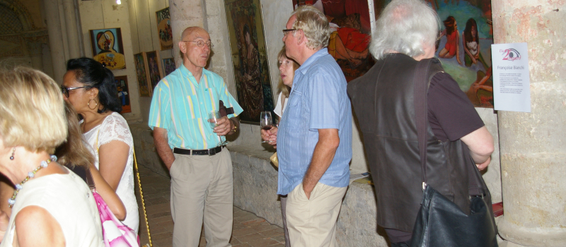 Vernissage d'une exposition en l'église de Mazères 