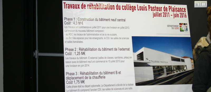 Collège Pasteur réhabilité : Le département a investi   7 . 300 . 000€ 