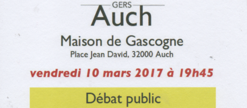Débat public : La santé dans le Gers Le vendredi 10 Mars à Auch Maison de Gascogne
