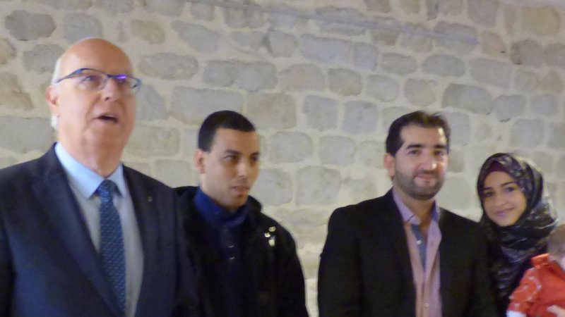 Marciac :  réception d'accueil de la famille Khalil