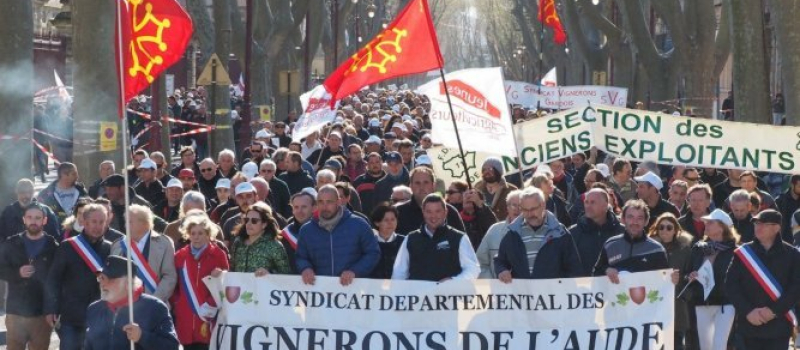 Les  vignerons ont manifesté à Narbonne
