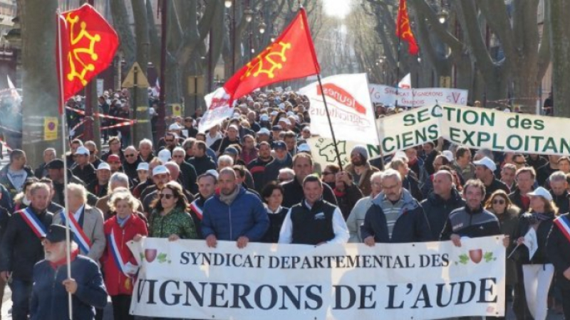Les  vignerons ont manifesté à Narbonne