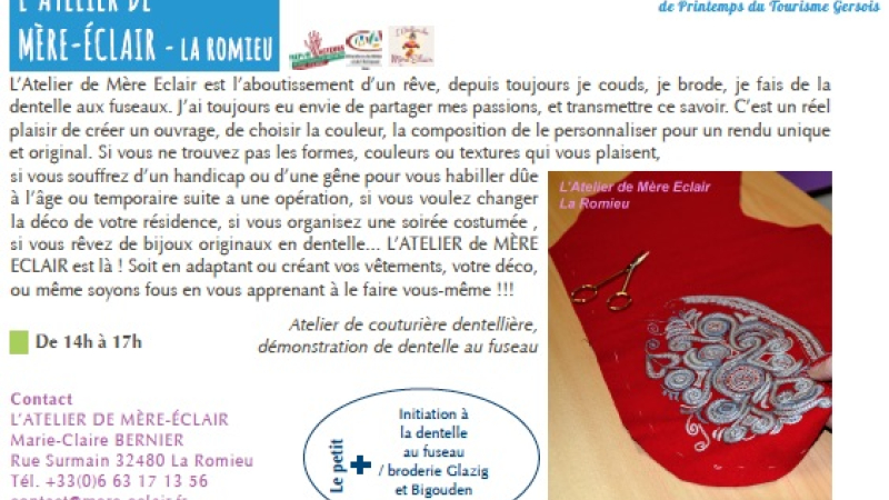 La Romieu: L'atelier de Mère Eclair participe aux Visites de Printemps 2017
