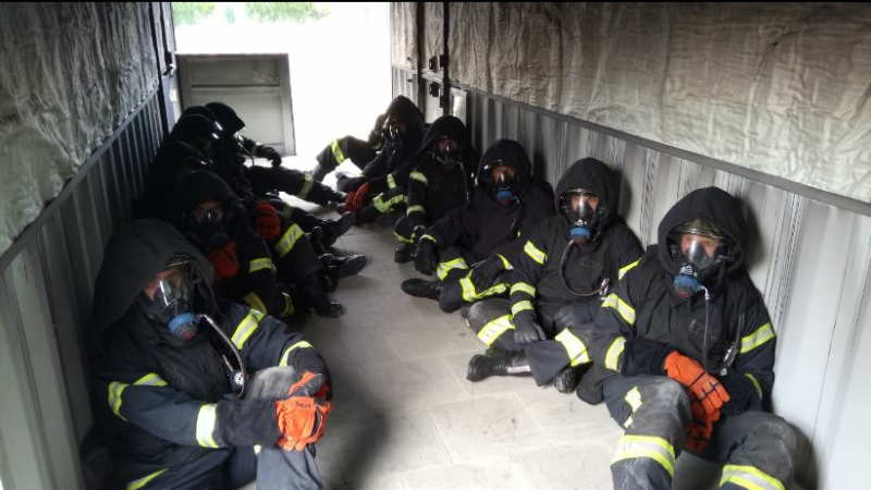  Vic-Fezensac : Un caisson de feu pour les formations incendie 