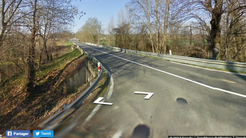 Miramont d'Astarac RN 21: Travaux sur le pont de l'Arbiou 