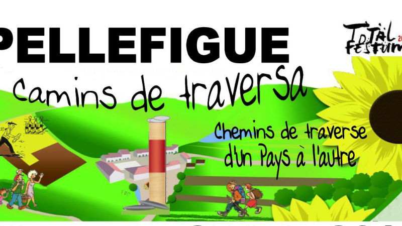 Pellefigue : Camin de traversa avec les foyers ruraux du Gers 