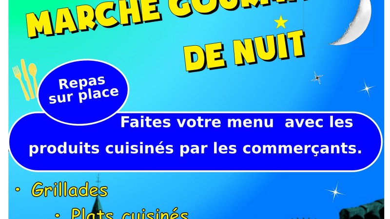 Pavie- Un marché gourmand de nuit en juillet