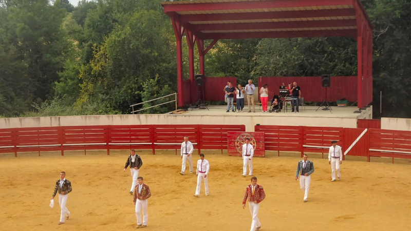 Belles course landaise  devant un  public clairsemé 