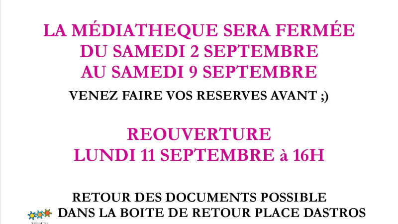 SAINT CLAR -  La médiathèque informe :