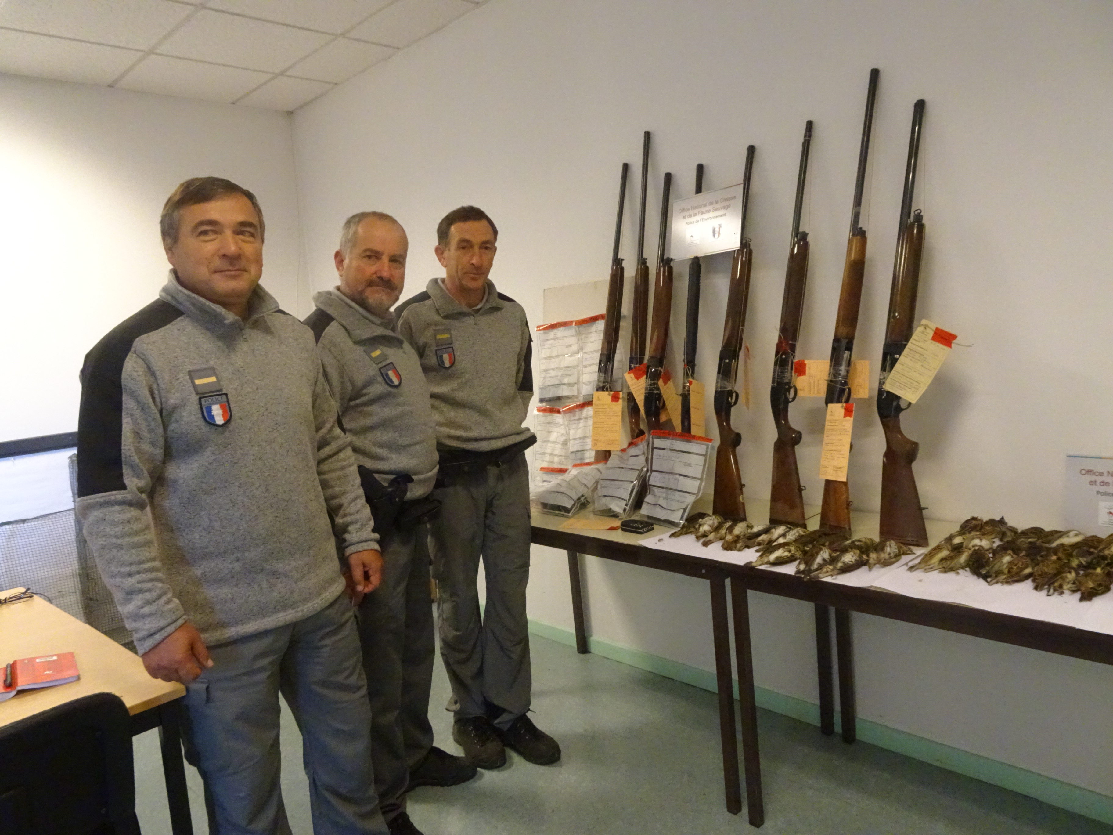 Didier Soulié, chef de service départemental, Jacques Rived , chef de brigade sud et Daniel Bacqué, chef de brigade nord ont mené les opérations 
