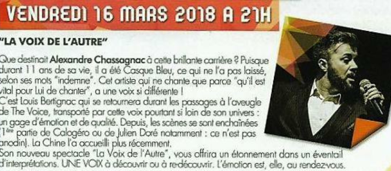 Le spectacle d'Alexandre Chassagnac annulé