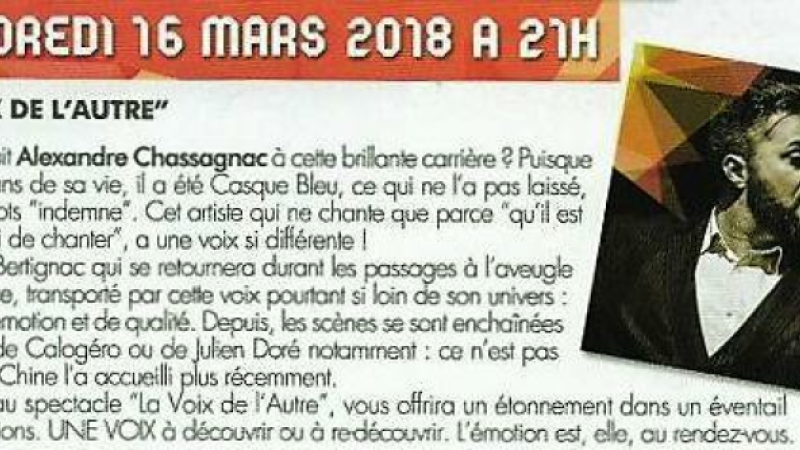 Le spectacle d'Alexandre Chassagnac annulé