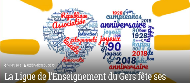 La Ligue de l’Enseignement du Gers fête ses 90 ans.