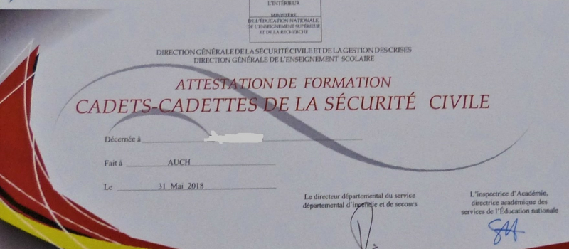 Remise de diplômes au SDIS.