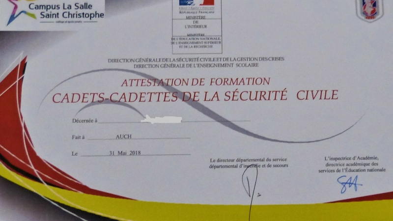 Remise de diplômes au SDIS.