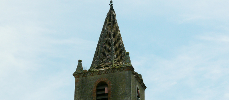 Le clocher de la chapelle de Fangeau foudroyé