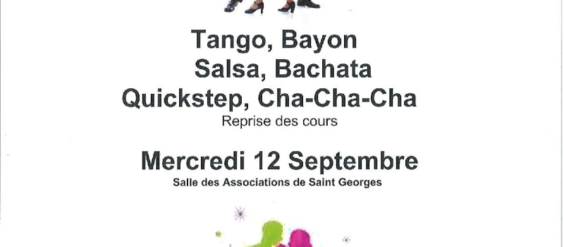 Reprise des cours de danse à Saint Georges