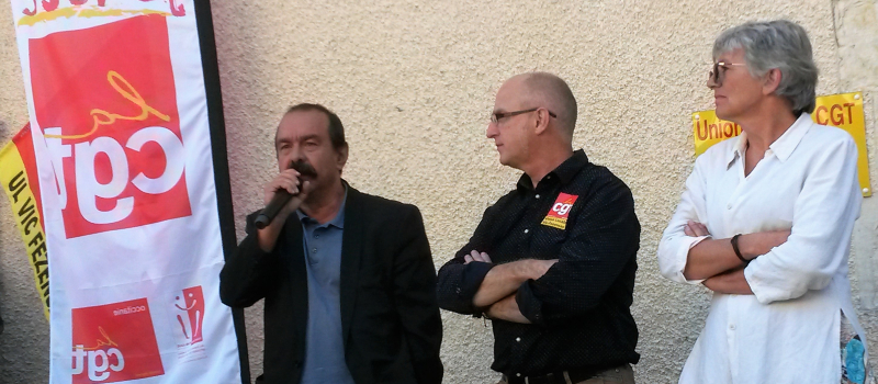 Inauguration du local CGT autour du secrétaire général de la confédération