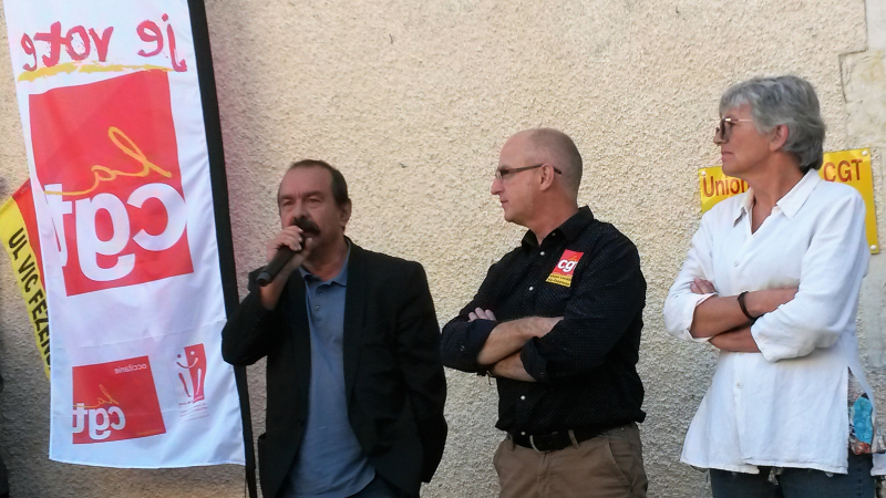 Inauguration du local CGT autour du secrétaire général de la confédération