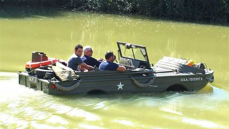 belle balade en jeep amphibie sur la Baïse