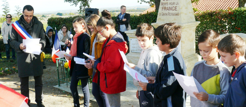 Forte implication des élèves de l'école pour la cérémonie du 11 novembre