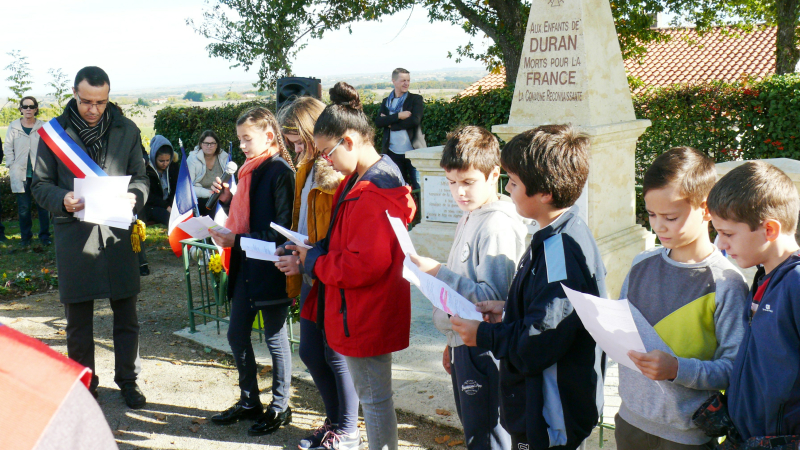 Forte implication des élèves de l'école pour la cérémonie du 11 novembre