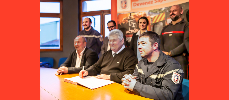 Convention pompiers avec HDM et avec Gers Distribution à Nogaro  