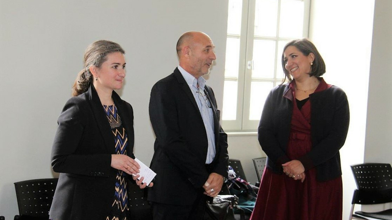 Première pierre du chantier des Promenades
